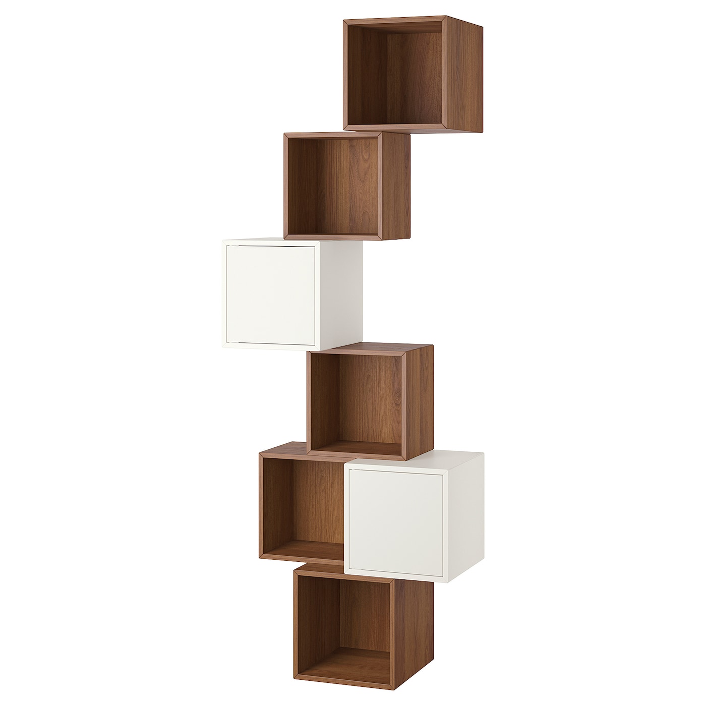 Комбинация навесных шкафов - IKEA EKET, 80x35x210 см, с эффектом ореха/белый, ЭКЕТ ИКЕА