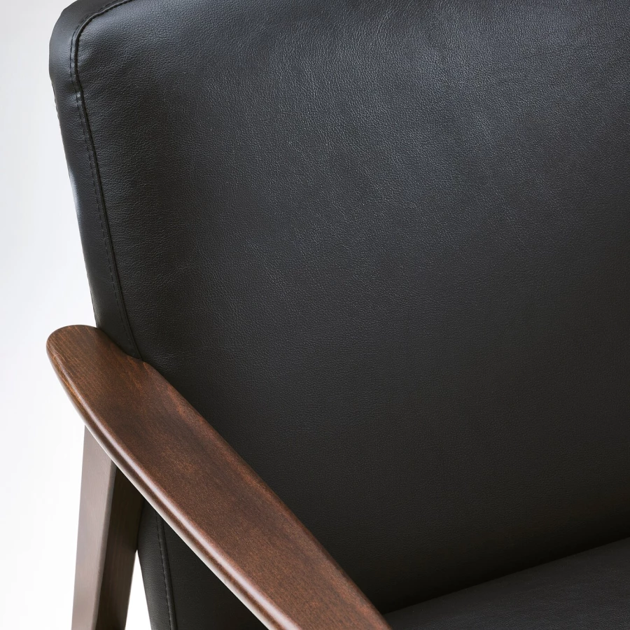 Кресло - IKEA EKENÄSET/EKENASET, 64х78х76 см, черный, ЭКЕНЭСЕТ ИКЕА (изображение №4)