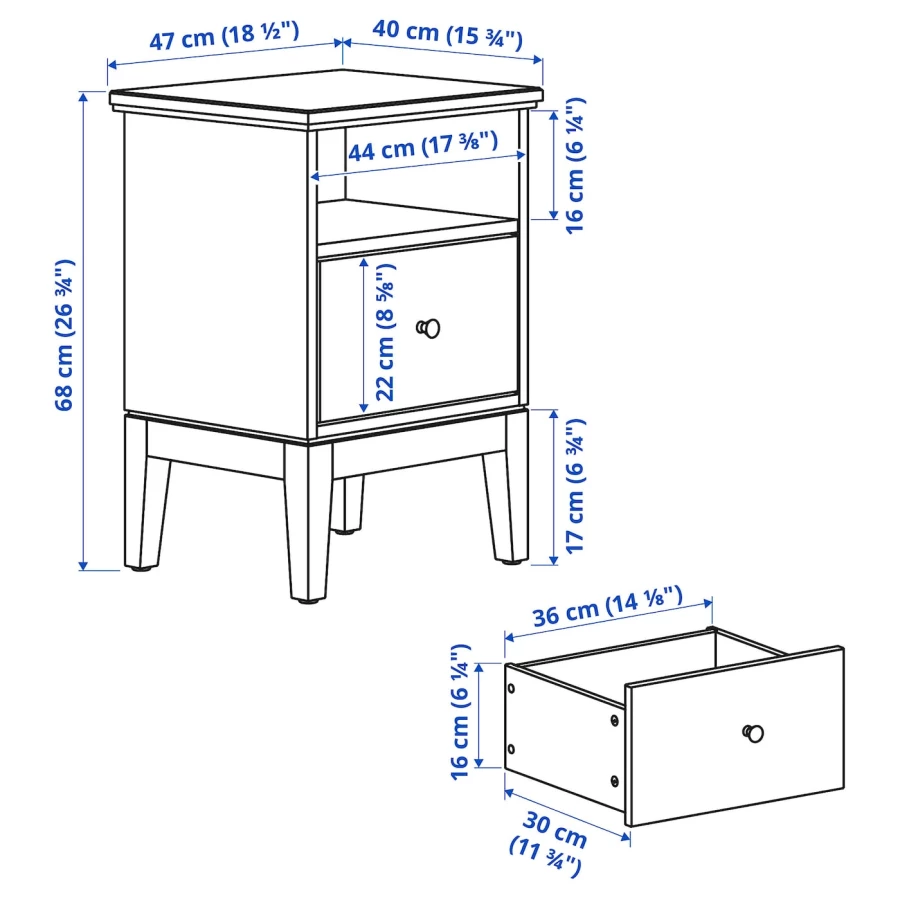 Комбинация мебели для спальни - IKEA IDANÄS/LINDBÅDEN/IDANAS/LINDBADEN, 200x140см, коричневый, ИДАНЭС/ЛИНДБАДЕН ИКЕА (изображение №11)