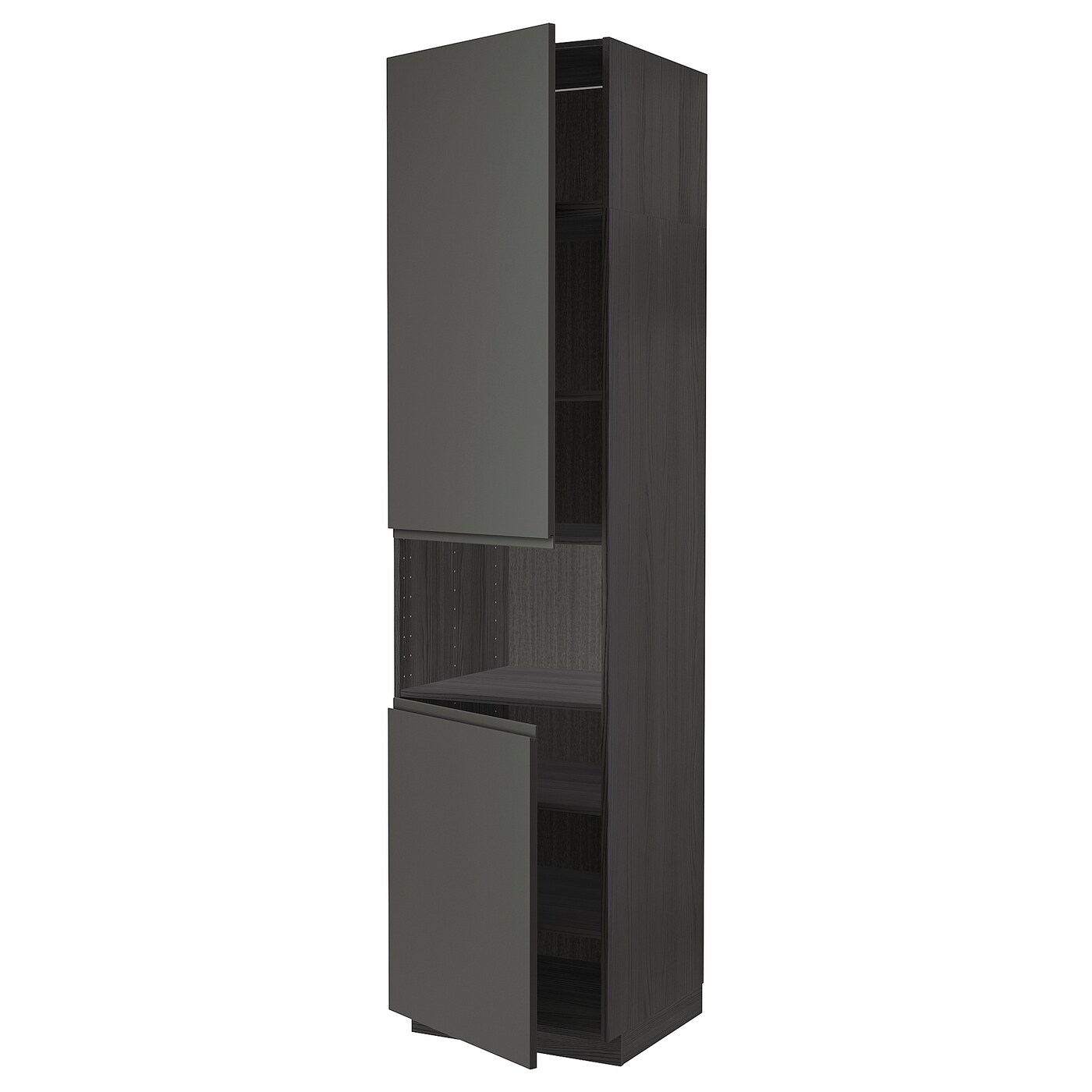 Кухонный шкаф-пенал - IKEA METOD/МЕТОД ИКЕА, 240х60х60 см, черный