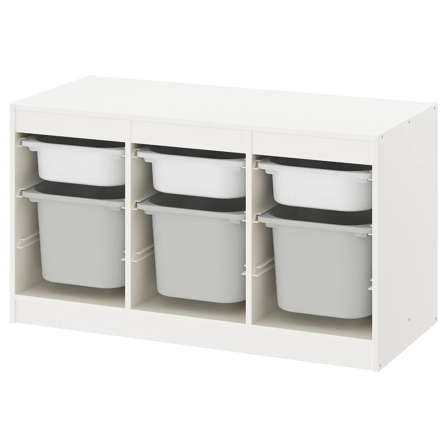 Стеллаж - IKEA TROFAST, 99х44х56 см, белый/серый, ТРУФАСТ ИКЕА (изображение №1)
