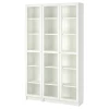Книжный шкаф со стеклянной дверцей - BILLY/OXBERG IKEA/ БИЛЛИ/ОКСБЕРГ ИКЕА, 30х120х202 см, белый