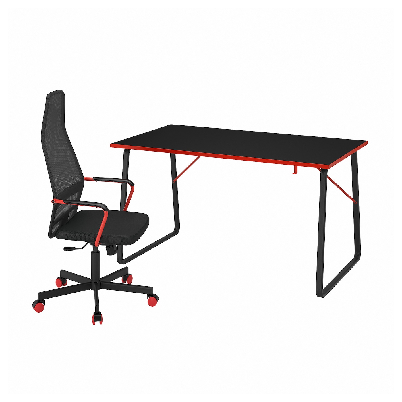Игровой стол и стул - IKEA HUVUDSPELARE, черный,  140х80х75 см, ХУВУДСПЕЛАРЕ ИКЕА