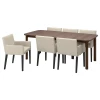 Стол и 6 стульев - STRANDTORP / MÅRENÄS IKEA/СТРАНДТОРП/МАРЕНЭС ИКЕА, 205х95х75 см, коричневый/белый