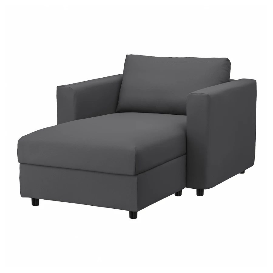 Кресло-кровать - IKEA VIMLE, 111х164х83 см, серый, ВИМЛЕ ИКЕА (изображение №1)