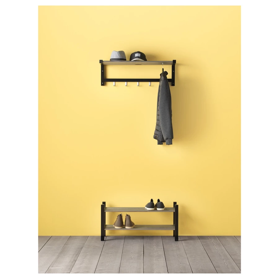 Обувница - IKEA TJUSIG/ ЧУСИГ ИКЕА, 37х32 см, черный (изображение №5)