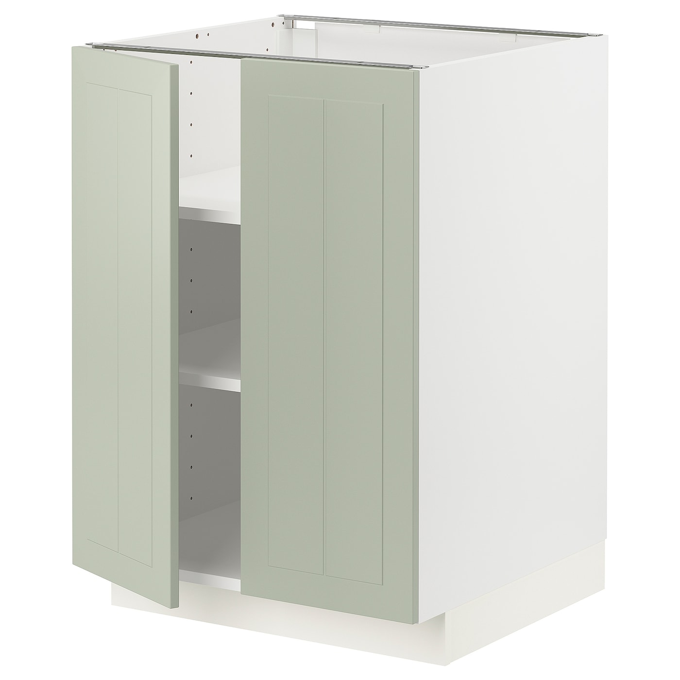 Напольный шкаф - IKEA METOD, 88x62x60см, белый/светло-зеленый, МЕТОД ИКЕА