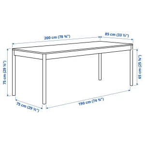 Второе фото. Стол и 6 стульев - IKEA TONSTAD / ТОНСТАД ИКЕА, 200х85 см, светло-коричневый