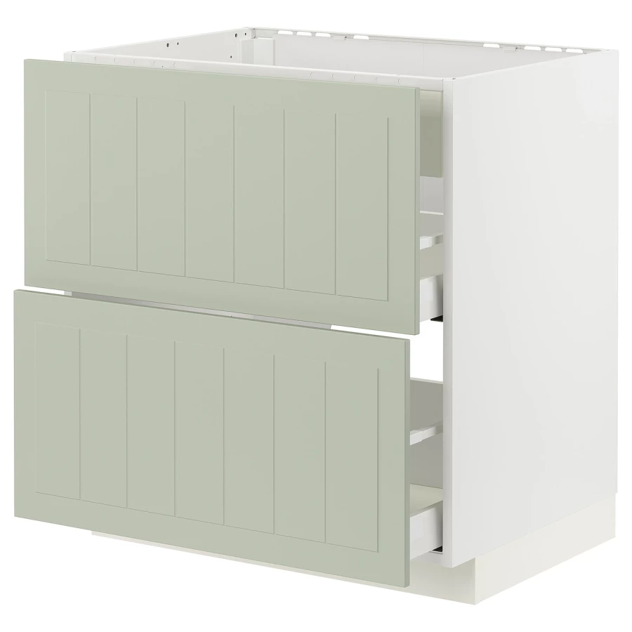 Напольный шкаф - IKEA METOD MAXIMERA, 88x62x80см, белый/светло-зеленый, МЕТОД МАКСИМЕРА ИКЕА (изображение №1)