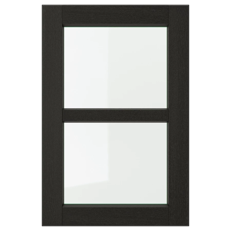 Дверца со стеклом - IKEA LERHYTTAN, 60х40 см, черный, ЛЕРХЮТТАН ИКЕА (изображение №1)