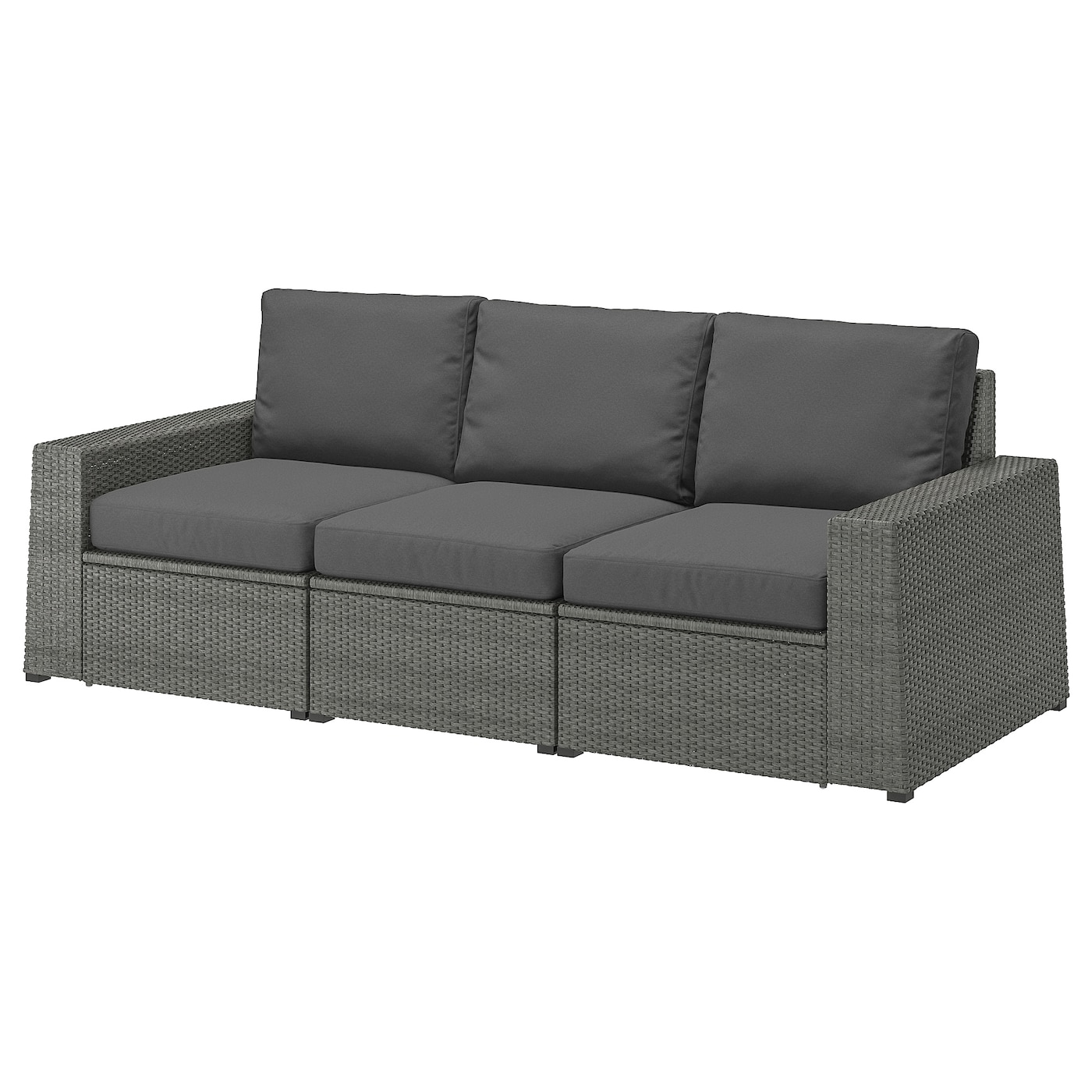 3-местный модульный диван - IKEA SOLLERÖN/SOLLERON/СОЛЛЕРОН ИКЕА, 88х82х223 см, темно-серый