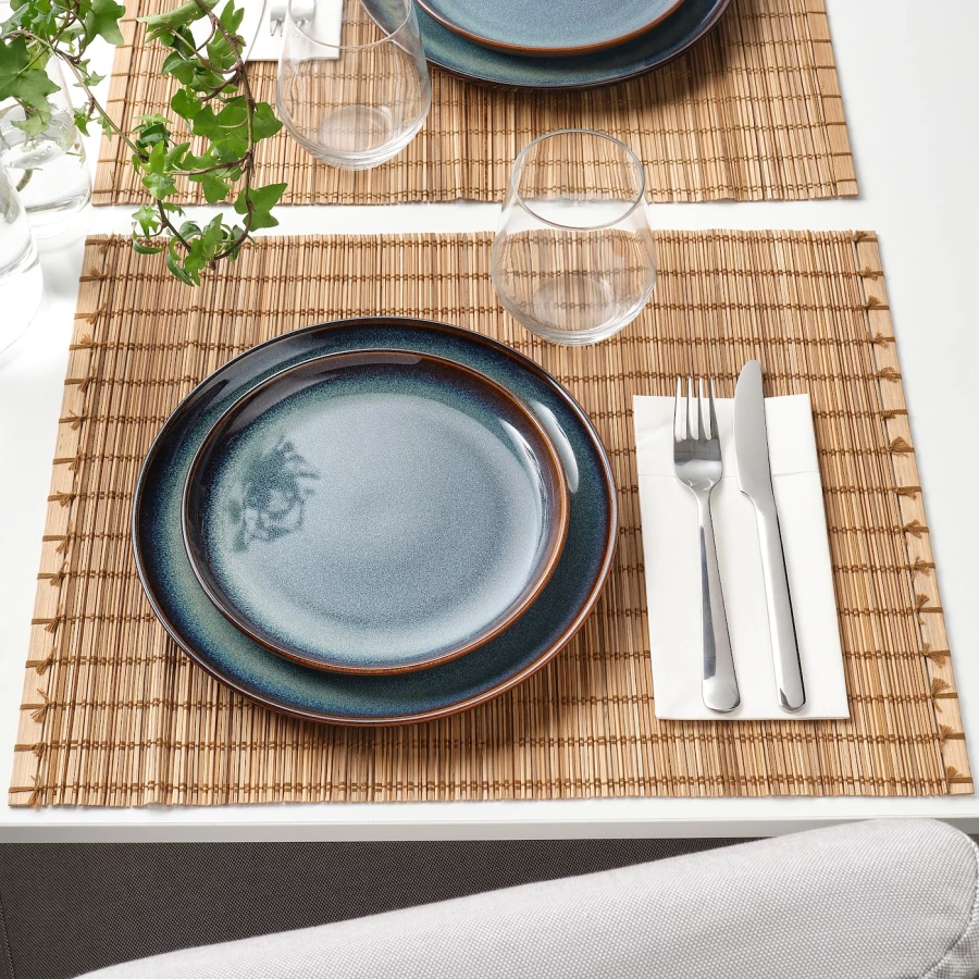 Набор тарелок, 4 шт. - IKEA GLADELIG, 20 см, синий, ГЛАДЕЛИГ ИКЕА (изображение №9)