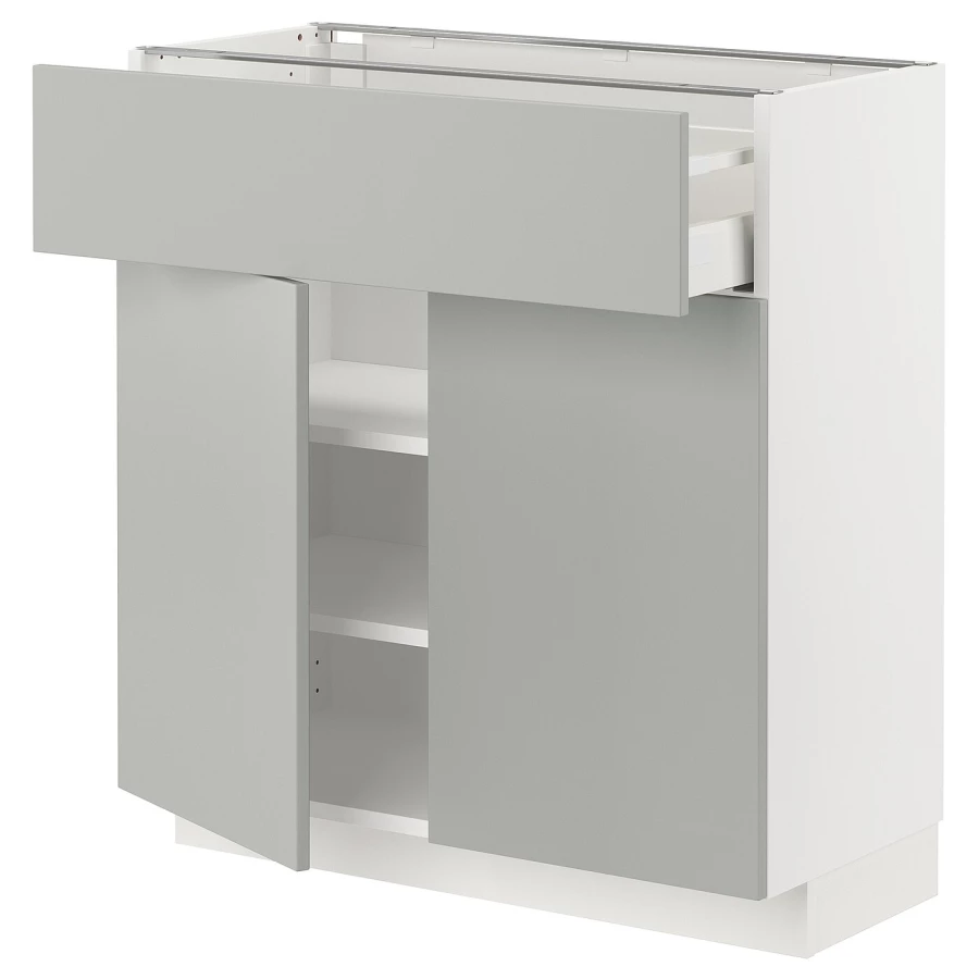 Напольный шкаф - METOD / MAXIMERA IKEA/ МЕТОД/ МАКСИМЕРА ИКЕА,  80х80 см, белый/светло-серый (изображение №1)