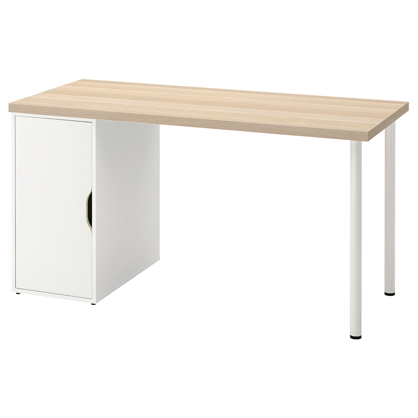 Письменный стол с ящиком - IKEA LAGKAPTEN/ALEX, 140х60 см, под беленый дуб/белый, ЛАГКАПТЕН/АЛЕКС ИКЕА