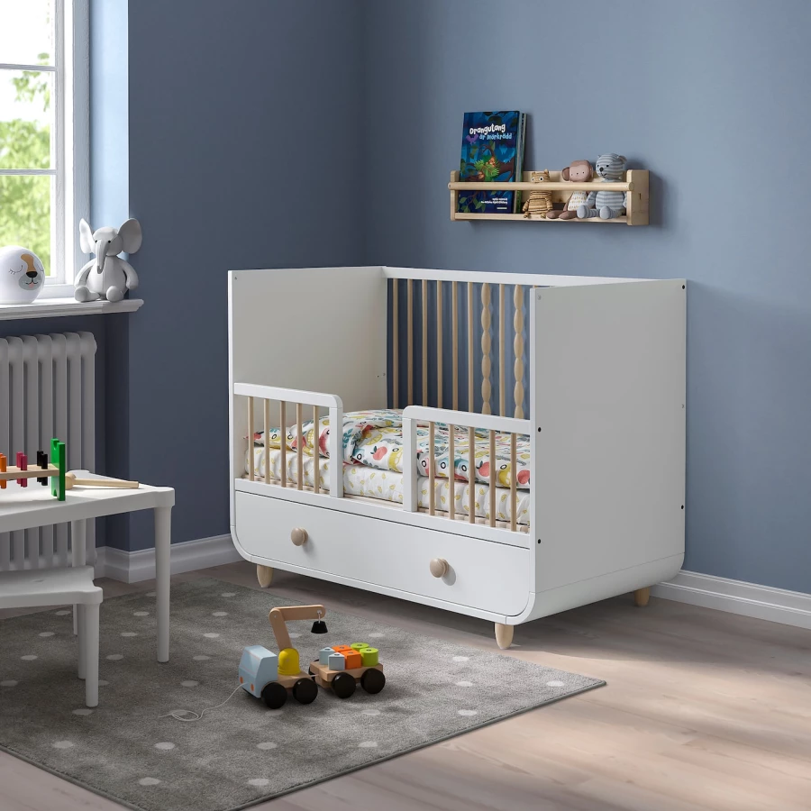 Кровать для новорожденных - IKEA MYLLRA, 60x120 см, белый,  МИЛЛРА ИКЕА (изображение №4)