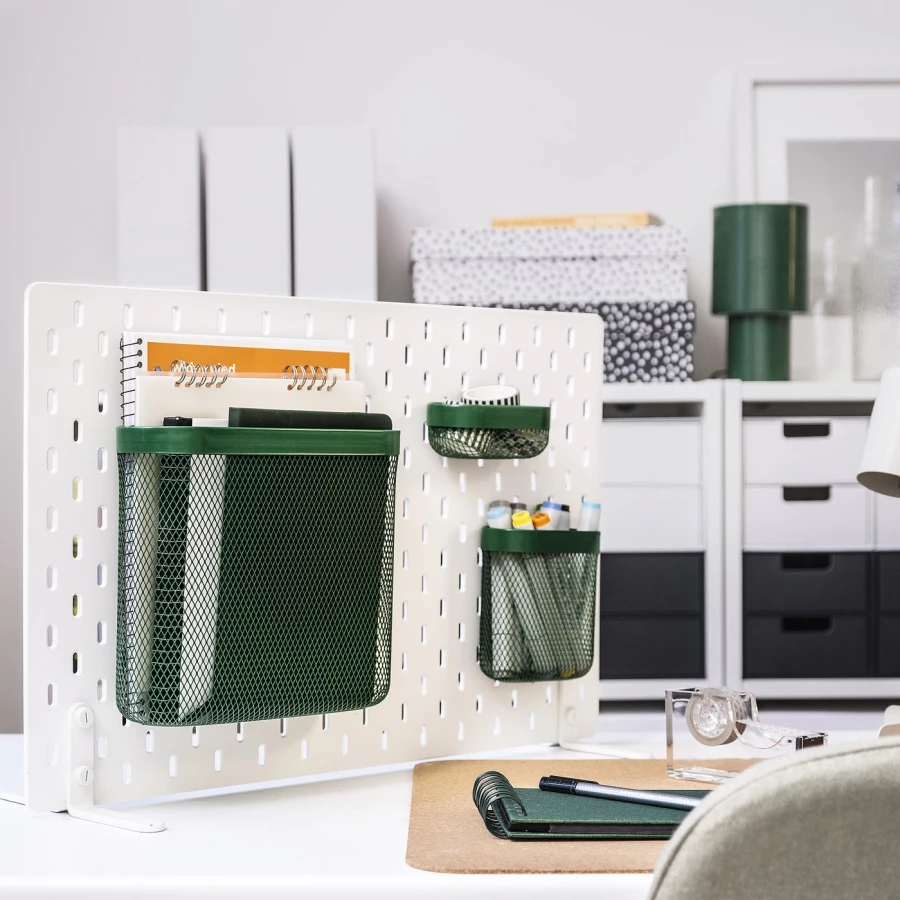 Корзина для хранения IKEA SKÅDIS/СКОДИС ИКЕА, 3 шт, зеленый (изображение №2)