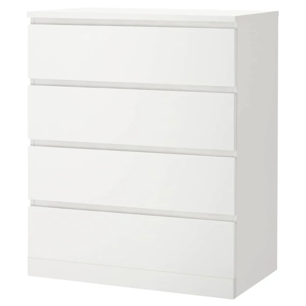 Комод с 4 ящиками - IKEA MALM, 80x100х48 см, белый МАЛЬМ ИКЕА