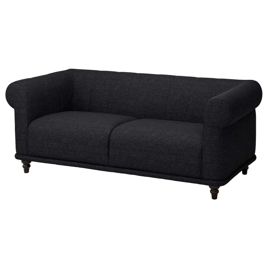 2-местный диван - IKEA VISKAFORS,  74x90x194см, черный, ВИСКАФОРС ИКЕА (изображение №1)