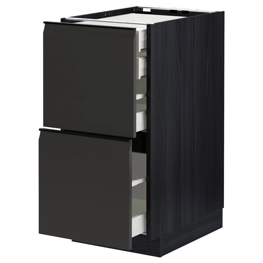 Напольный кухонный шкаф  - IKEA METOD MAXIMERA, 88x62x40см, черный, МЕТОД МАКСИМЕРА ИКЕА (изображение №1)