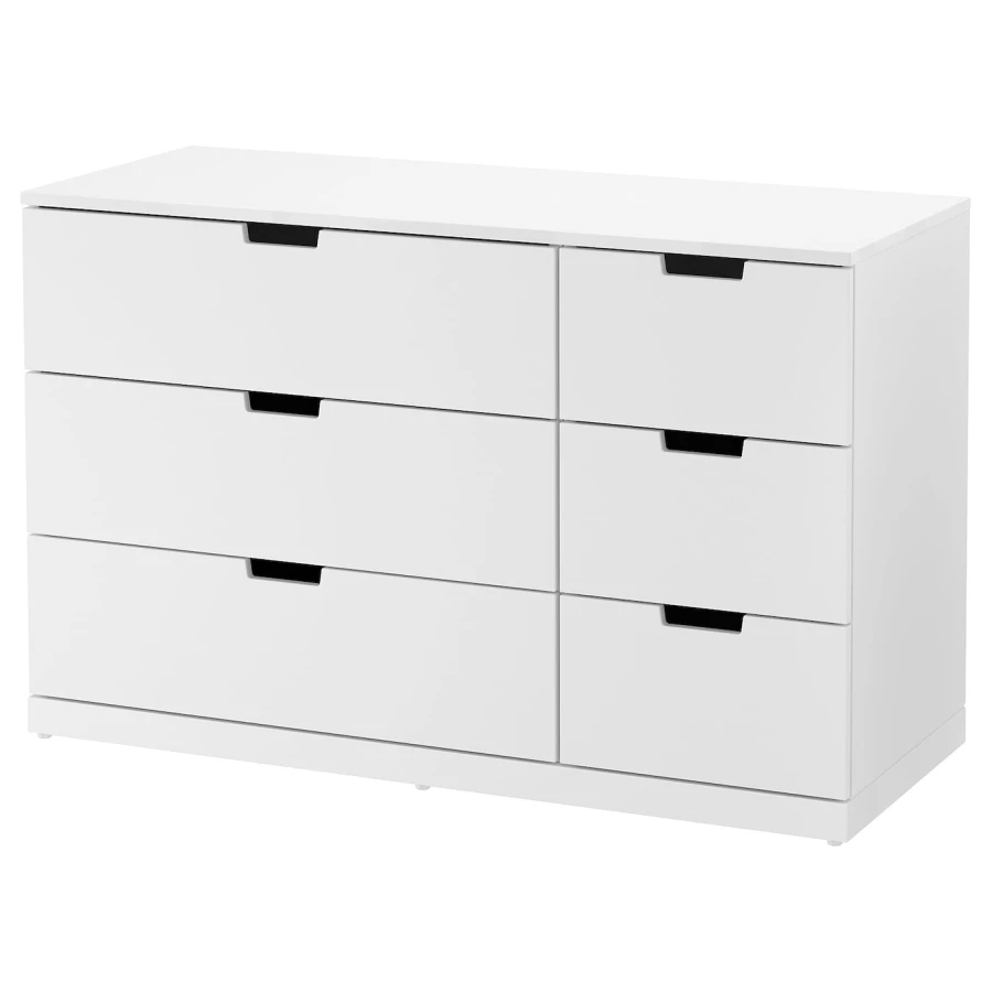 Комод - IKEA NORDLI/НОРДЛИ ИКЕА, 47х76х120 см, белый (изображение №1)
