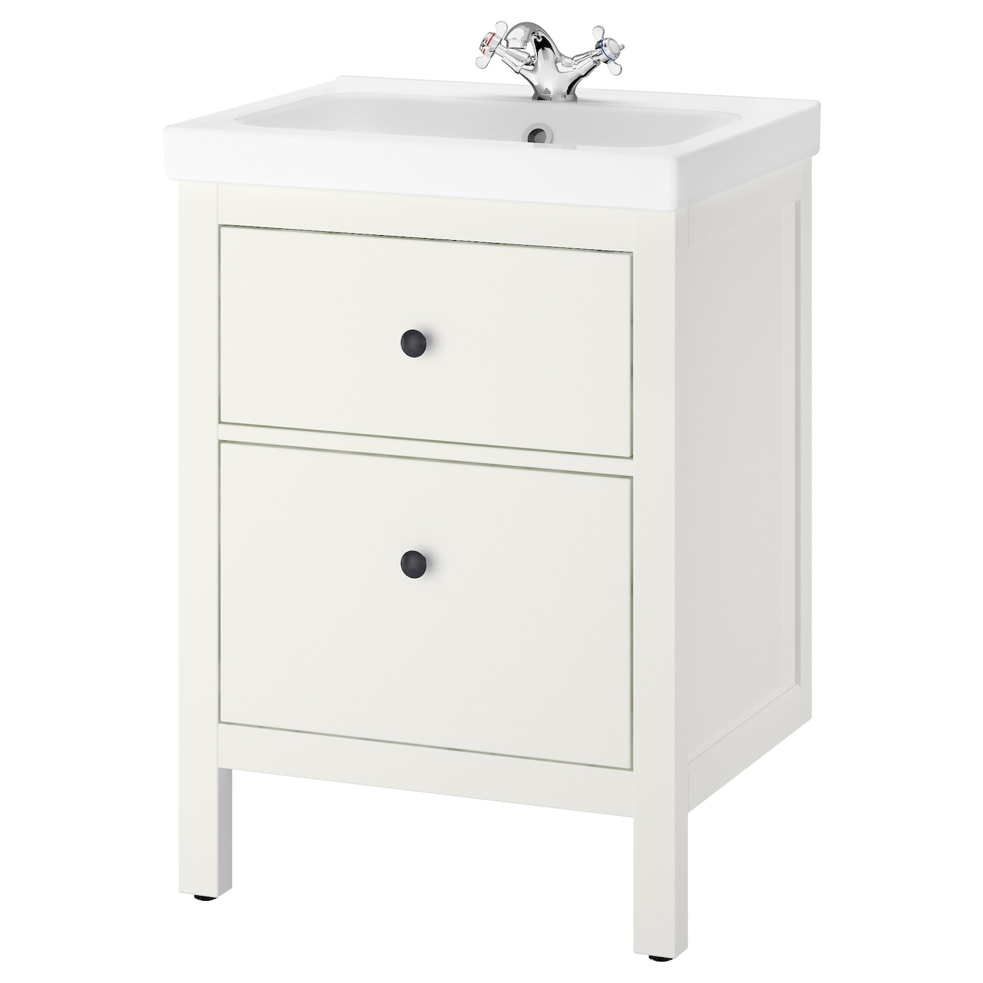 Шкаф под умывальник с 2 ящиками - HEMNES / ODENSVIK IKEA/ ХЕМНЭС /ОДЕНСВИК ИКЕА, 89х63 см, белый