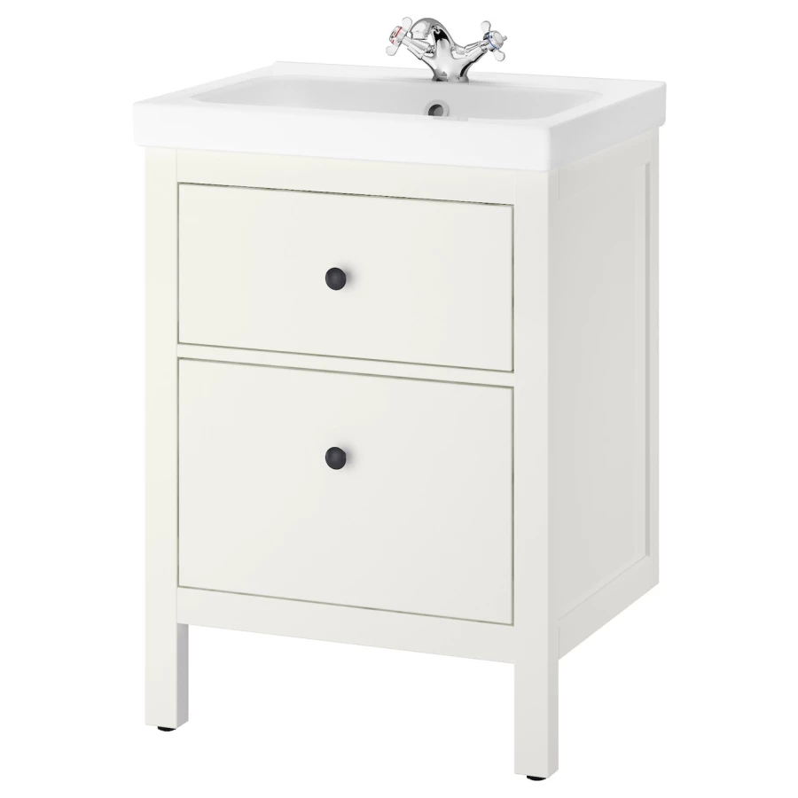 Шкаф под умывальник с 2 ящиками - HEMNES / ODENSVIK IKEA/ ХЕМНЭС /ОДЕНСВИК ИКЕА, 89х63 см, белый (изображение №1)