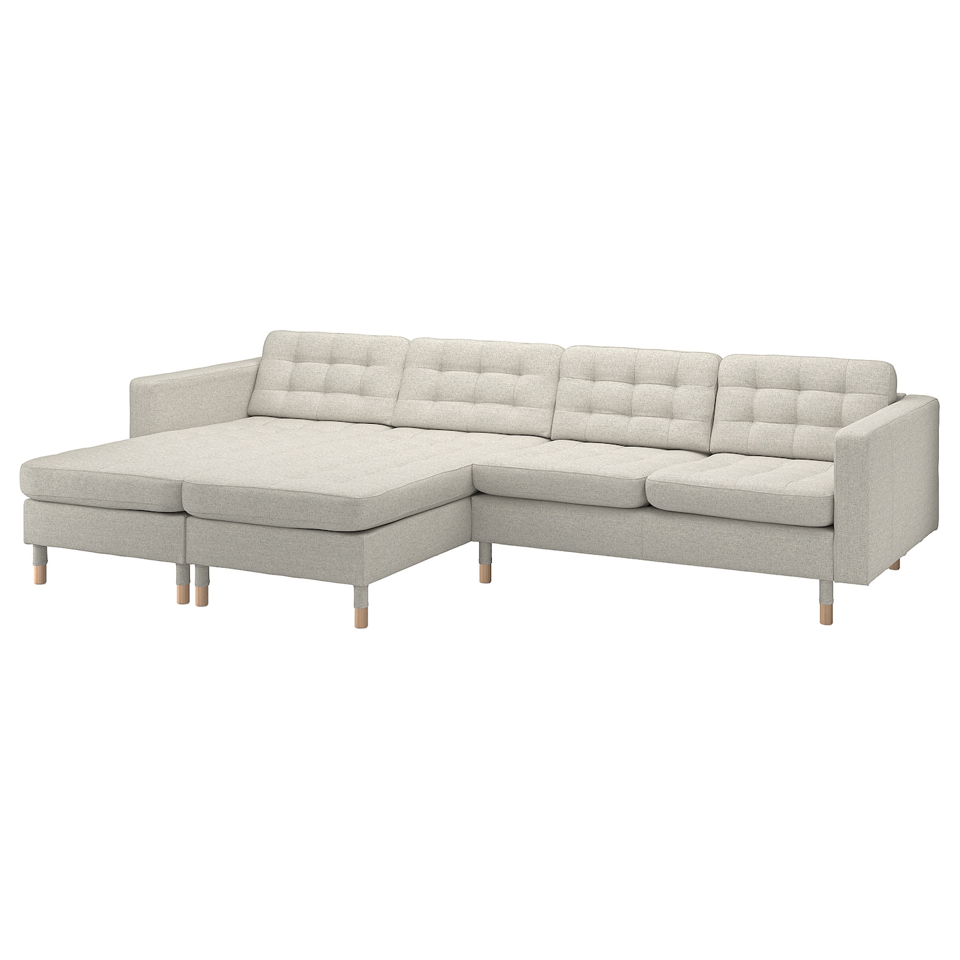 4-местный диван с шезлонгом - IKEA LANDSKRONA, 78x320см, бежевый, ЛАНДСКРУНА ИКЕА