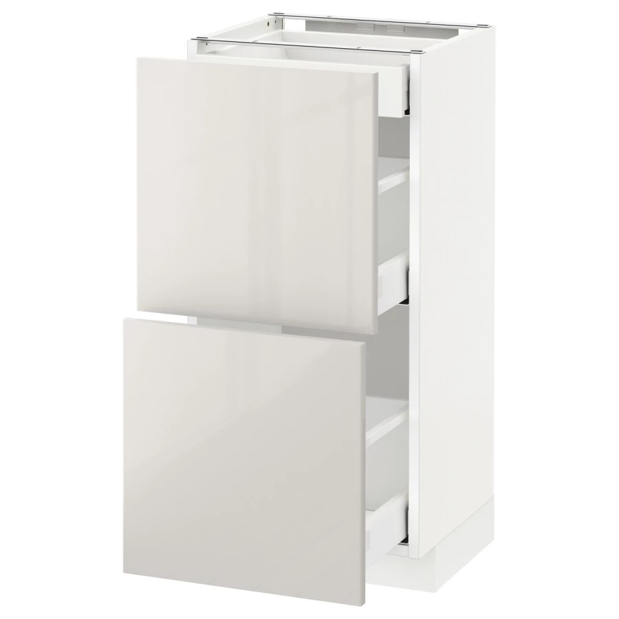Напольный кухонный шкаф  - IKEA METOD MAXIMERA, 88x39x40см, белый/светло-серый, МЕТОД МАКСИМЕРА ИКЕА (изображение №1)