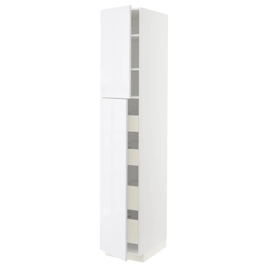 Высокий шкаф - IKEA METOD/MAXIMERA/МЕТОД/МАКСИМЕРА ИКЕА, 220х60х40 см, белый (изображение №1)