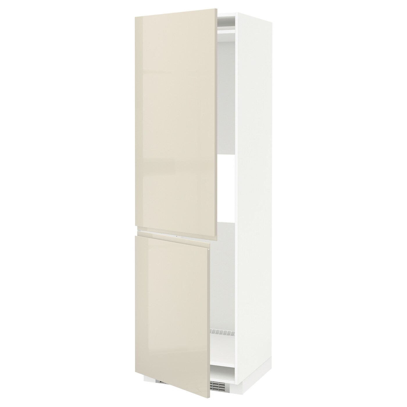 Высокий кухонный шкаф - IKEA METOD/МЕТОД ИКЕА, 200х60х60 см, белый/бежевый глянцевый