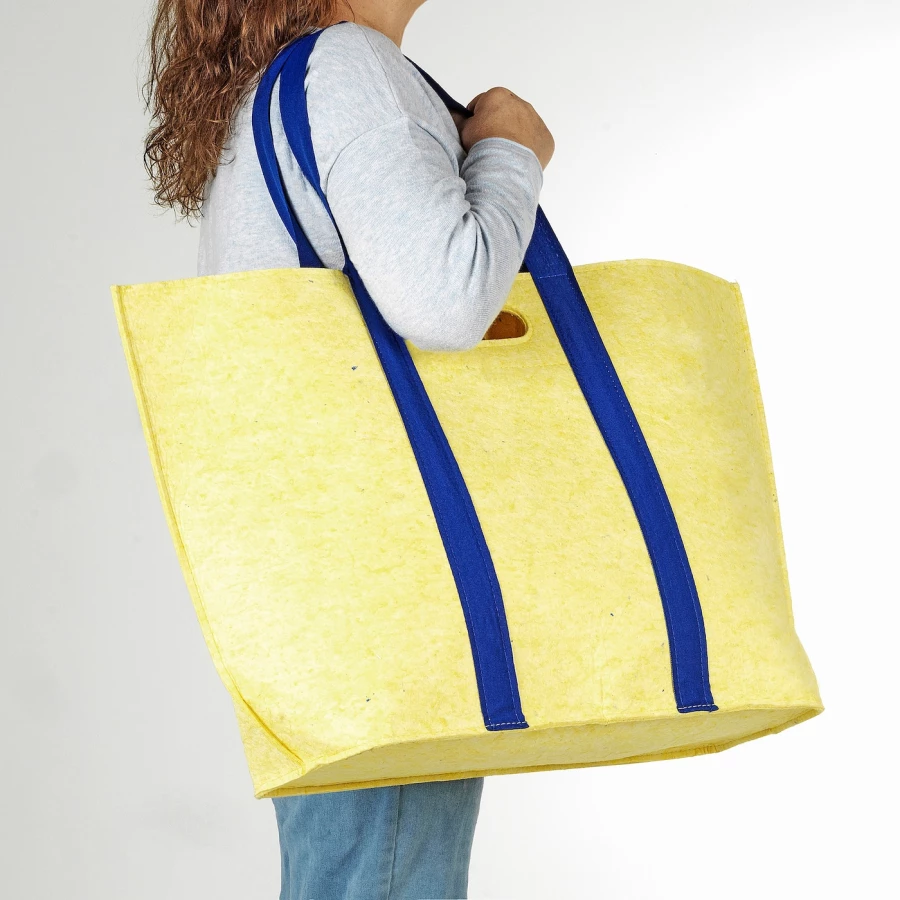 Хозяйственная сумка - IKEA VÄXELBRUK/VAXELBRUK, 44х67 см, желтый, ВОКСЕЛЬБРУК ИКЕА (изображение №3)
