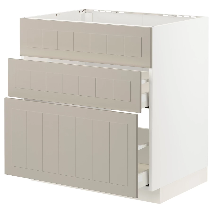 Напольный шкаф - METOD / MAXIMERA IKEA/ МЕТОД/ МАКСИМЕРА ИКЕА,  80х80 см, белый/бежевый (изображение №1)