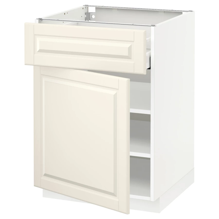 Напольный кухонный шкаф  - IKEA METOD MAXIMERA, 88x62x60см, белый/светло-бежевый, МЕТОД МАКСИМЕРА ИКЕА (изображение №1)