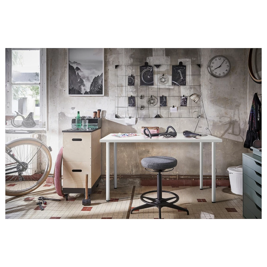 Письменный стол - IKEA LAGKAPTEN/ADILS, 140х60 см, белый, ЛАГКАПТЕН/АДИЛЬС ИКЕА (изображение №5)