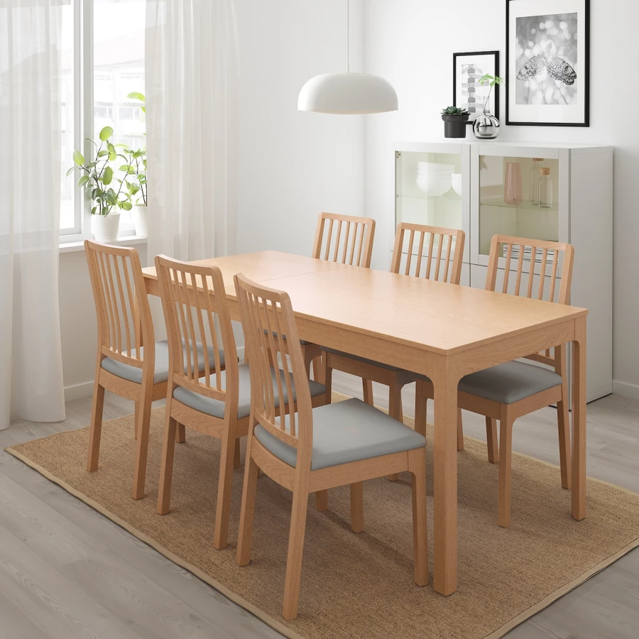 Раздвижной обеденный стол - IKEA EKEDALEN, 120/180х80 см, дуб, ЭКЕДАЛЕН ИКЕА (изображение №3)
