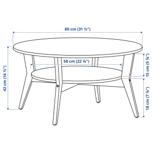 Второе фото. Журнальный стол - IKEA ИКЕА JAKOBSFORS, дубовый шпон, тонированный в темно-коричневый цвет, 80х42 см