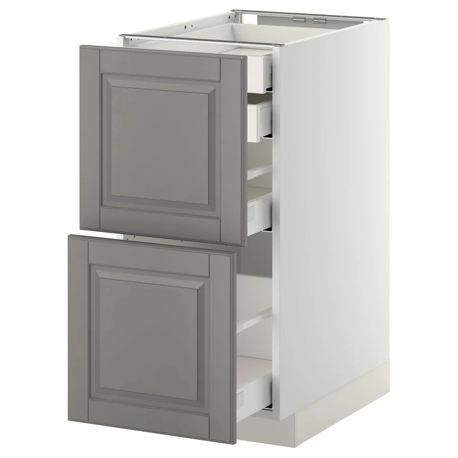 Напольный кухонный шкаф  - IKEA METOD MAXIMERA, 88x61,9x40см, белый/серый, МЕТОД МАКСИМЕРА ИКЕА (изображение №1)