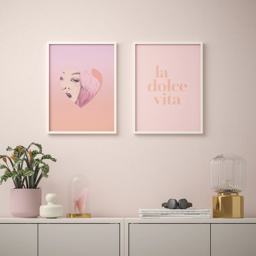 Постер, 2 шт. - IKEA BILD, 30х40 см, «la dolce vita», БИЛЬД ИКЕА (изображение №2)