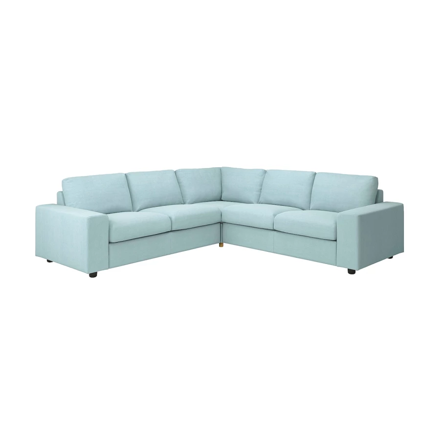 Чехол на угловой диван - IKEA VIMLE/ВИМЛЕ ИКЕА, 256х68 см,  голубой (изображение №1)