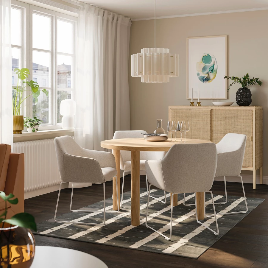 Стол и 4 стула IKEA STOCKHOLM 2025 / TOSSBERG/СТОКГОЛЬМ 2025/ ТОССБЕРГ ИКЕА, 115 см,светло-коричневый (изображение №6)