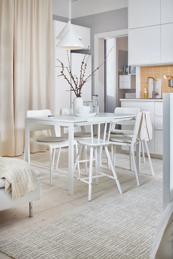 Кухонный стол - MELLTORP/TEODORES IKEA/ МЕЛЛЬТОРП /ТЕОДОРЕС ИКЕА, 125х75х74 см, белый (изображение №3)