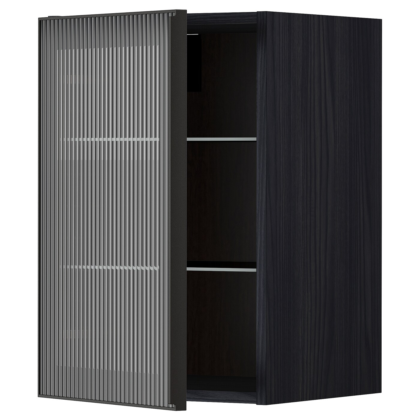 Шкаф со стеклянными дверцами - METOD IKEA/ МЕТОД ИКЕА, 60х40 см, черный