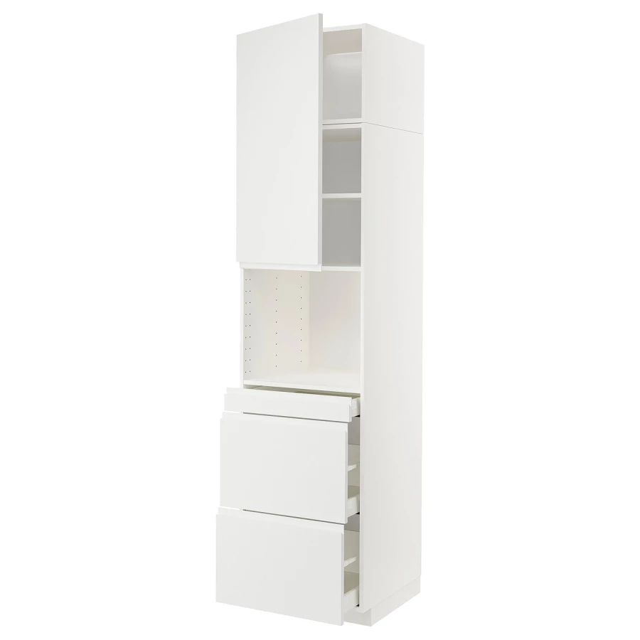 Высокий шкаф - IKEA METOD/MAXIMERA/МЕТОД/МАКСИМЕРА ИКЕА, 240х60х60 см, белый (изображение №1)