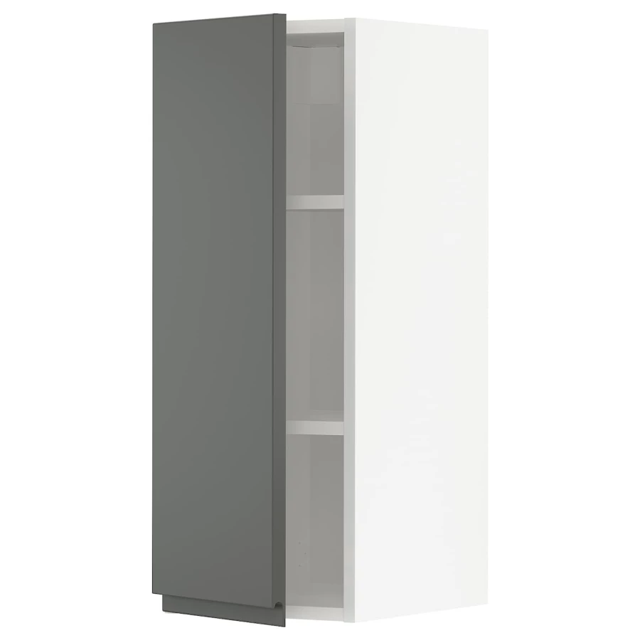 Навесной шкаф с полкой - METOD IKEA/ МЕТОД ИКЕА, 80х30 см, белый/серый (изображение №1)
