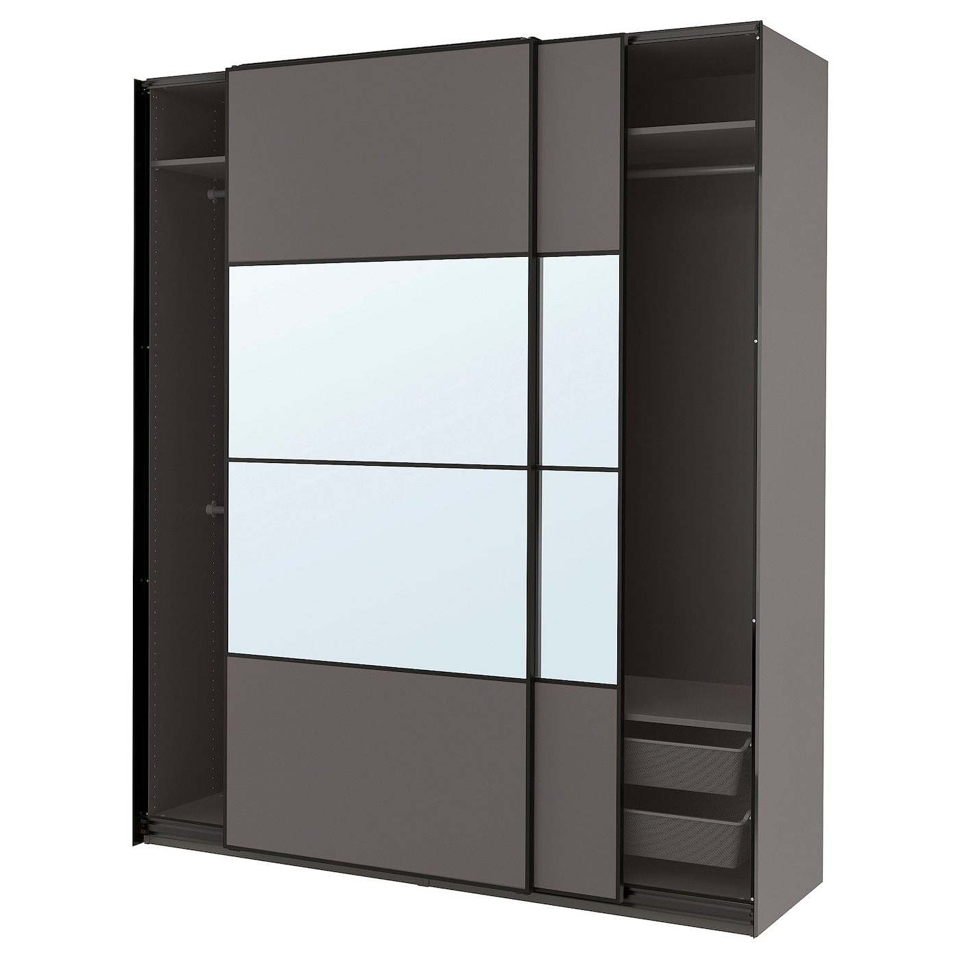 Шкаф - PAX / MEHAMN/AULI  IKEA/ ПАКС / МЕХАМН/ АУЛИ   ИКЕА, 236х200  см, черный