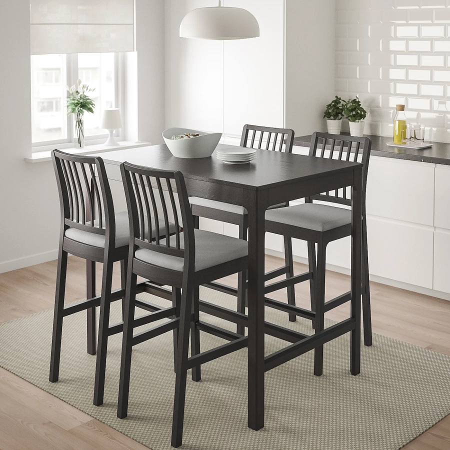 Барный стул - EKEDALEN IKEA/ЭКЕДАЛЕН ИКЕА, 114х45х51 см, коричневый (изображение №2)