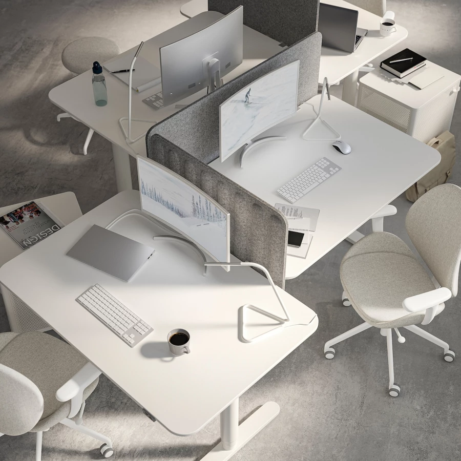 Письменный стол - IKEA BEKANT, 120х80х65-125 см, белый, БЕКАНТ ИКЕА (изображение №5)