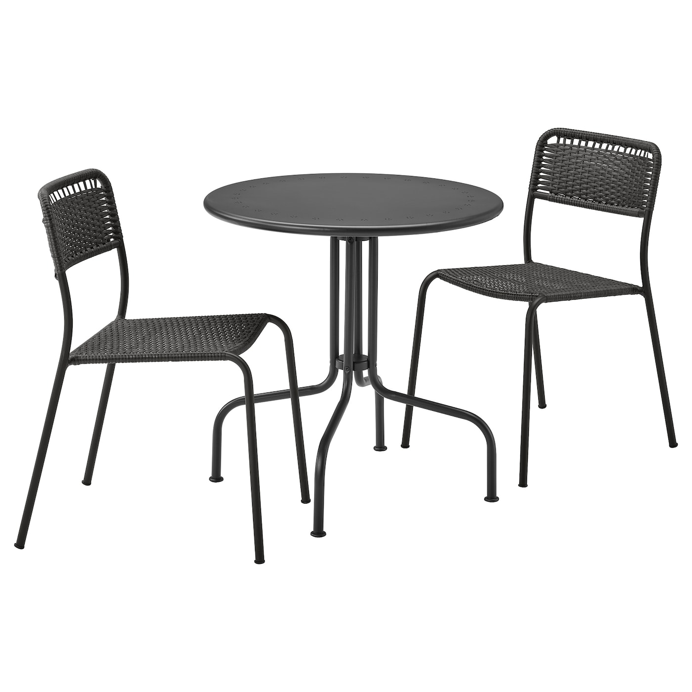 Стол + 2 стула  - LÄCKÖ /LАCKО / VIHOLMEN IKEA/ ЛЭККО/ВИХОЛЬМЕН ИКЕА, 71,5х69 см, черный