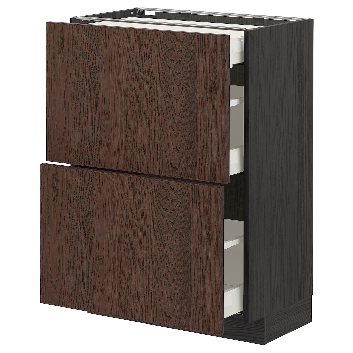 Напольный кухонный шкаф  - IKEA METOD MAXIMERA, 88x39,2x60см, черный/коричневый, МЕТОД МАКСИМЕРА ИКЕА