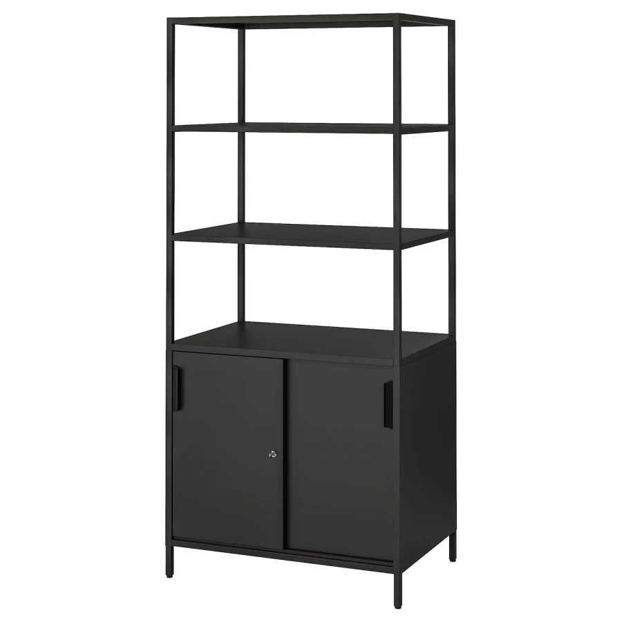 Шкаф - TROTTEN IKEA/ ТРОТТЕН ИКЕА,  180х80 см, черный (изображение №1)